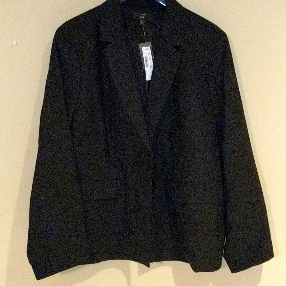 Slim single-button blazer in everyday wool Black
